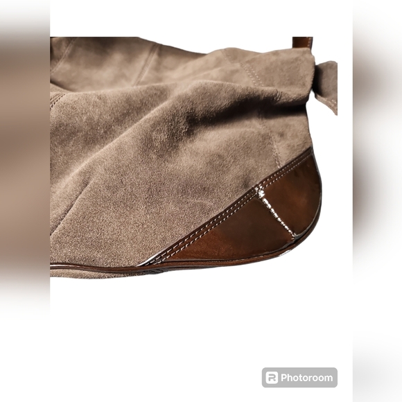 Liz Claiborne Leather Hobo Brown Suede Bag - Picture 8 of 12